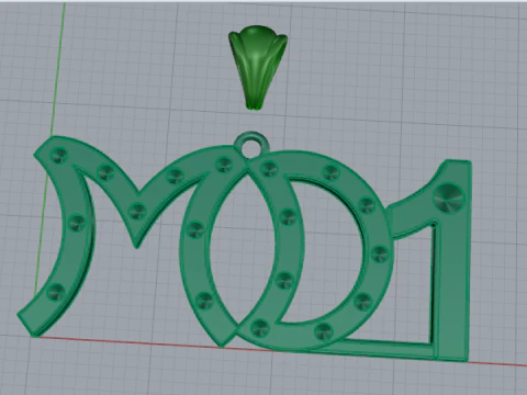 690 Pendant with MD1 inscription 3D Print Model