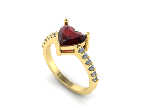 691 Ring heart Modelo de Impressão 3D