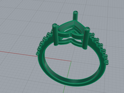 691 Ring heart Modelo de Impressão 3D