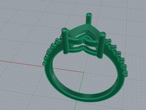 691 Ring heart 3D Print Model