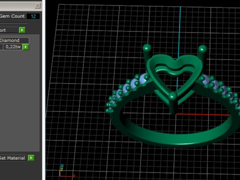 691 Ring heart Modelo de Impressão 3D