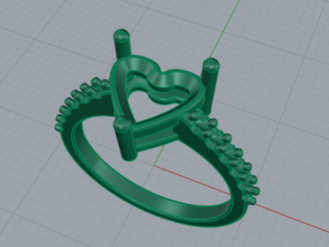 691 Ring heart Modelo de Impressão 3D