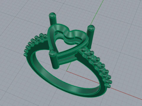 691 Ring heart 3D Print Model