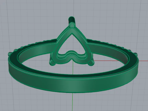 691 Ring heart 3D Print Model