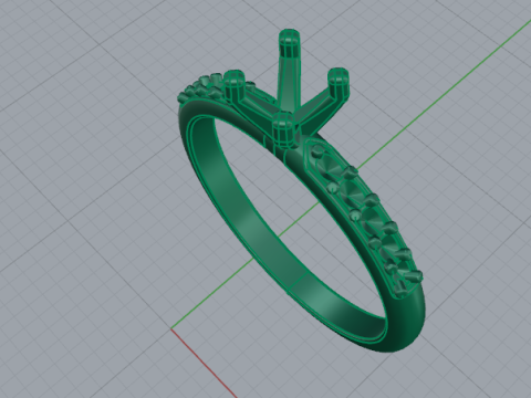 700 Engagement ring 3D Print Model