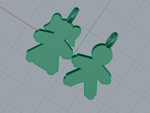 705 Pendants boy and girl 3D-Druckmodell