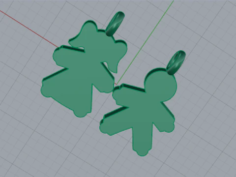 705 Pendants boy and girl 3D Print Model