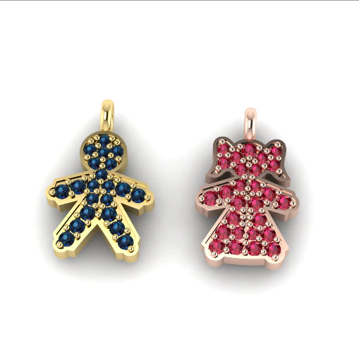 705 Pendants boy and girl 3D Print Model .c4d .max .obj .3ds .fbx .stl .blend 