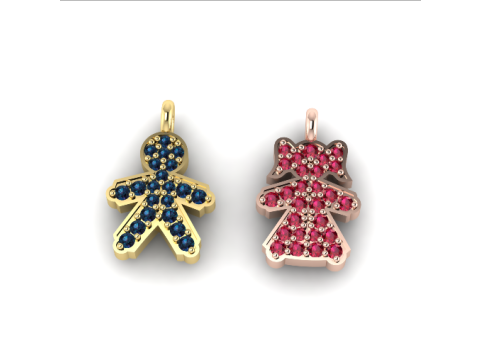 705 Pendants boy and girl Modelo de Impressão 3D