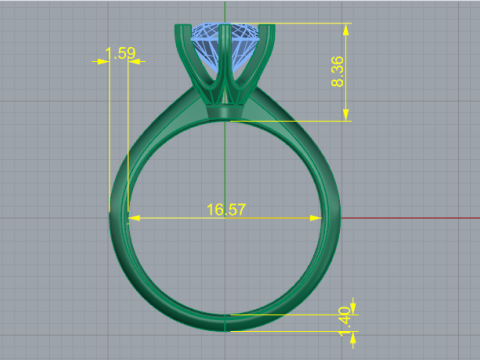 707 Engagement ring Modèles 3D en vedette
