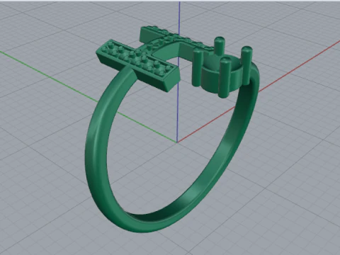711 Ring with the letter H 3D Print Model