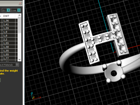 711 Ring with the letter H Modèles 3D en vedette