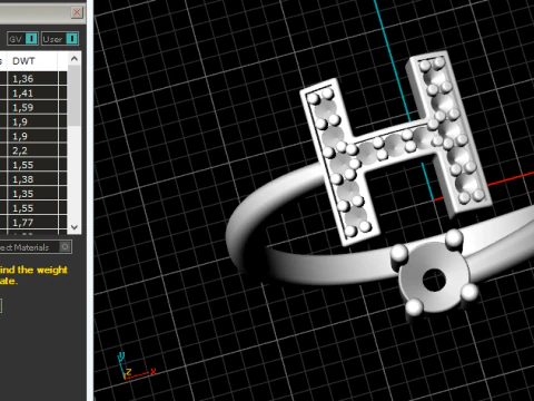 711 Ring with the letter H 3D Print Model