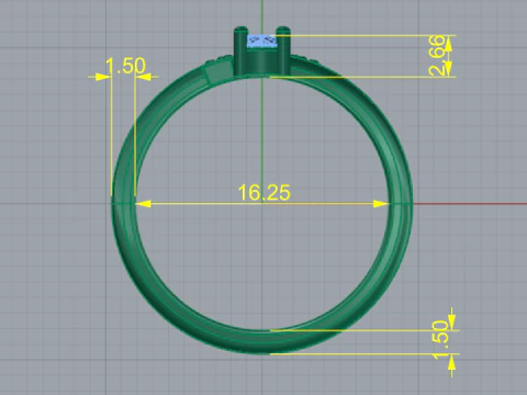 711 Ring with the letter H 3D Print Model