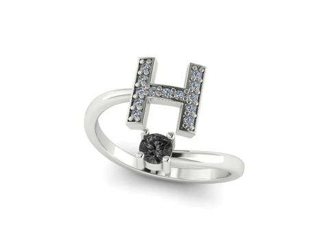 711 Ring with the letter H 3D Print Model