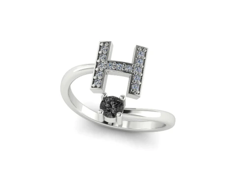 711 Кольцо с буквой Н 3D Принт Модель