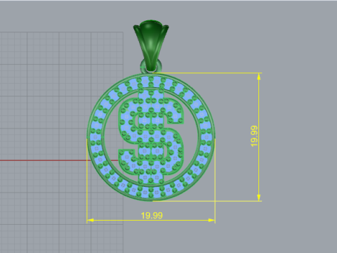 712 Pendant with dollar sign 3D 프린트 모델