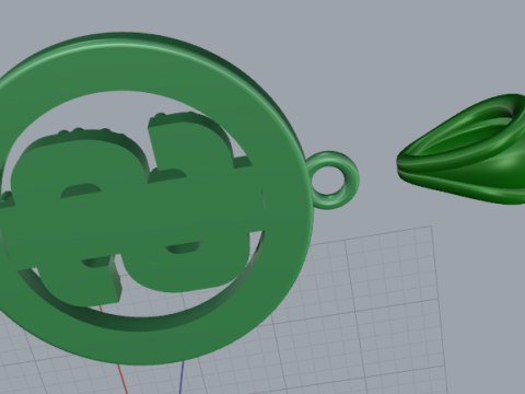 712 Pendant with dollar sign 3D 프린트 모델