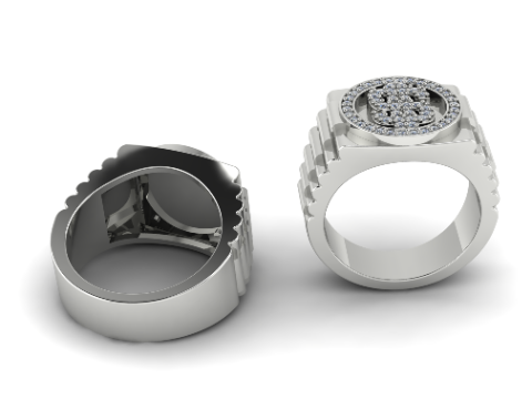 713 Dollar sign ring Modèles 3D en vedette