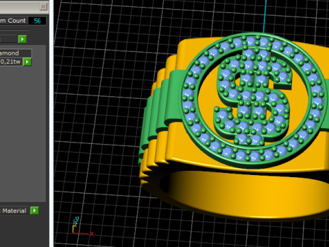 713 Dollar sign ring Modèles 3D en vedette