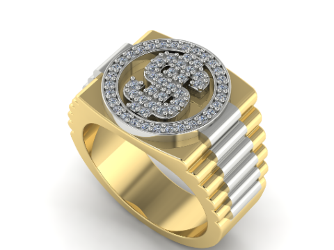 713 Dollar sign ring 3D Print Model