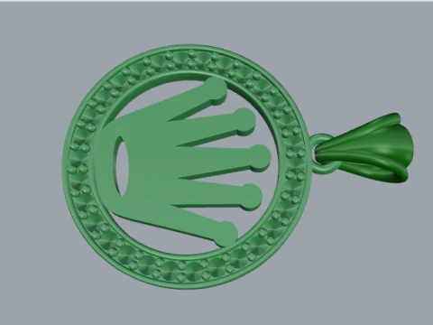 714 Pendant with crown 3D Print Model
