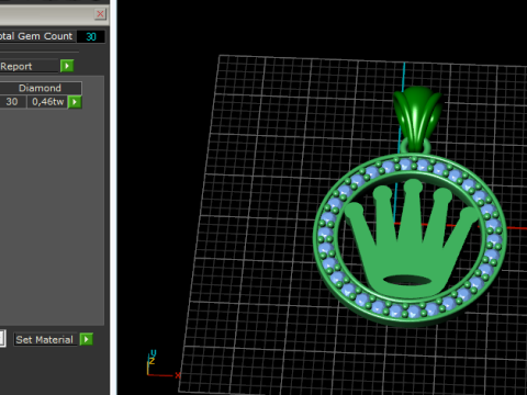 714 Pendant with crown Model Cetak 3D