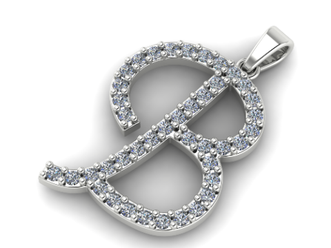 716 Pendant in the shape of the letter B 3D 프린트 모델