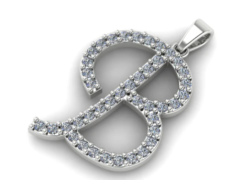 716 Pendant in the shape of the letter B 3D Print Model