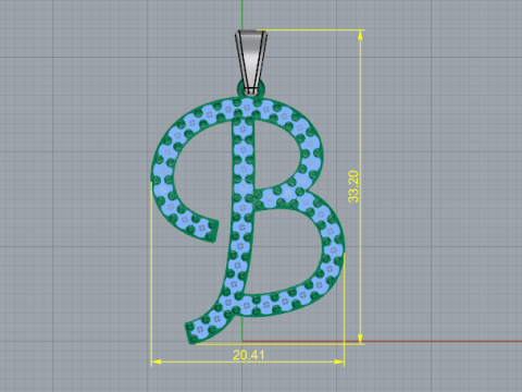 716 Pendant in the shape of the letter B 3D 프린트 모델