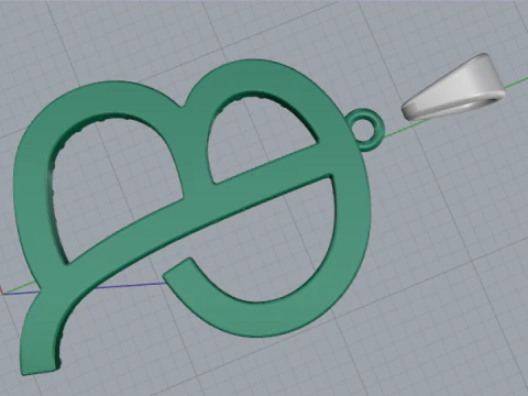 716 Pendant in the shape of the letter B 3D Print Model