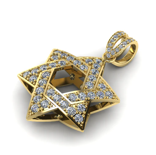 776 Pendant star of David 3D Print Model .c4d .max .obj .3ds .fbx .stl .blend 