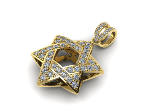 776 Pendant star of David 3D Print Model