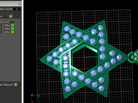 776 Pendant star of David 3D Print Model