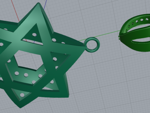 776 Pendant star of David 3D Print Model