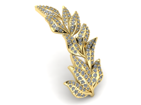 784 Twig with leaves Modelo de Impressão 3D