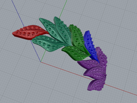 784 Twig with leaves 3Dプリントモデル