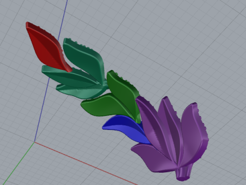 784 Twig with leaves 3Dプリントモデル