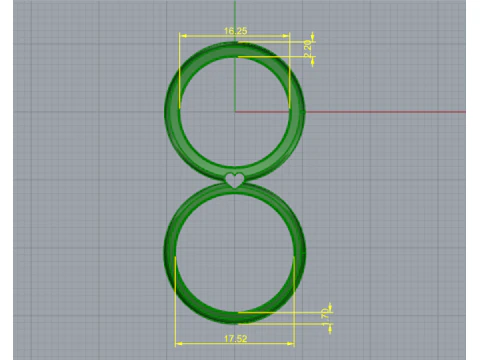 788 Wedding rings 3D Print Model