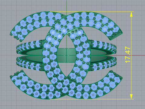 798 Ring with sign Model Cetak 3D