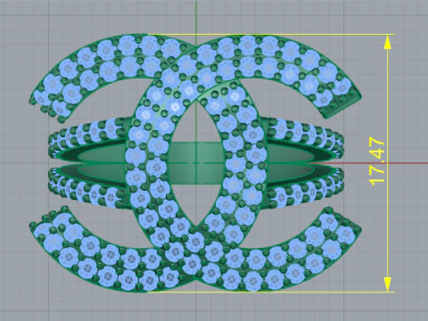 798 Ring with sign 3D Print Model