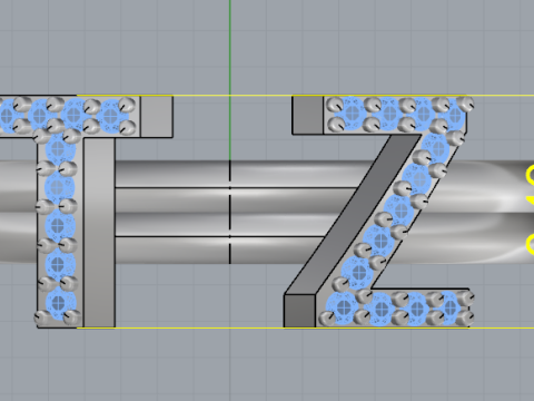 832 Ring with letters T Z 3D Print Model