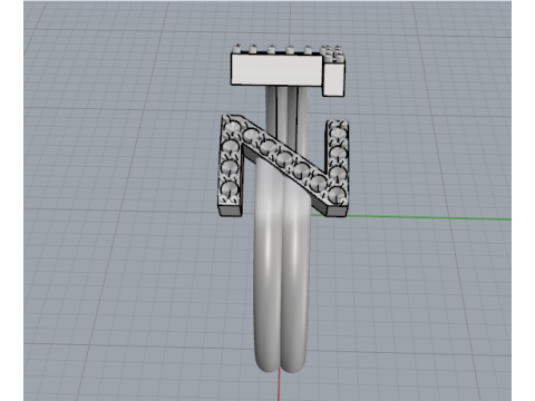 832 Ring with letters T Z 3D Print Model