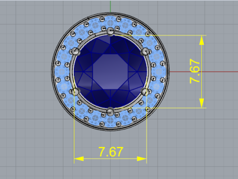 833 Round pendant 3D Print Model
