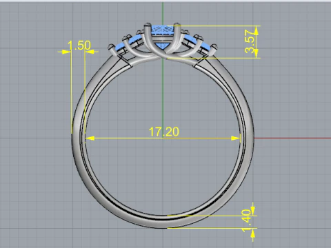 838 Soliter ring 3D Print Model