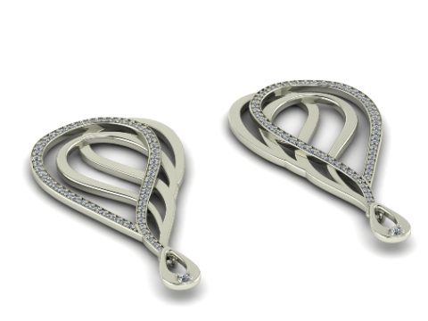 840 Earrings 3D Print Model