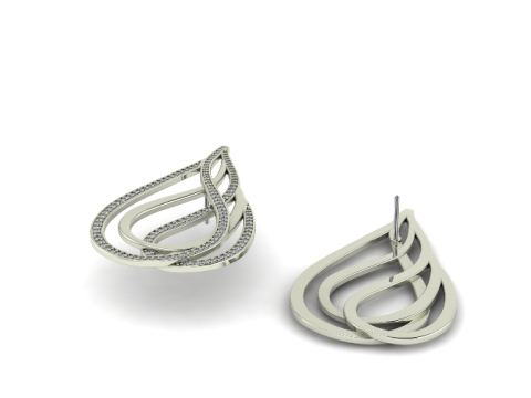 842 Earrings Modèles 3D en vedette