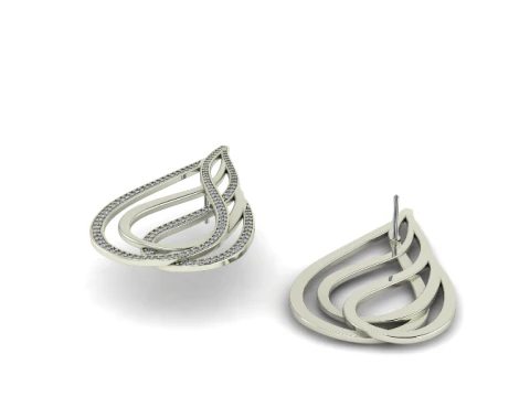 842 Earrings 3D Print Model