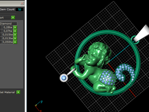 846 Baby Angel Pendant 3D Print Model