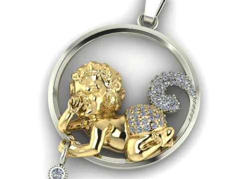 846 Baby Angel Pendant 3D Print Model